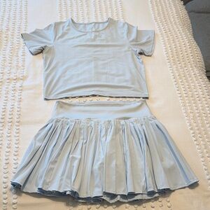 Target All in Motion Light Blue Crop Top & Pleated Skirt Matching Set- M/L